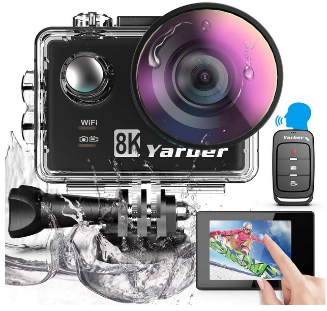 AKASO Caméra Sport 4K 60fps 20MP WiFi Télécommande Commande Vocale