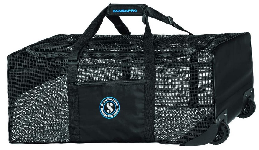 Mesh Nylon Duffel Bag with Zip-Away Pocket for Snorkel or Dive Gear 
